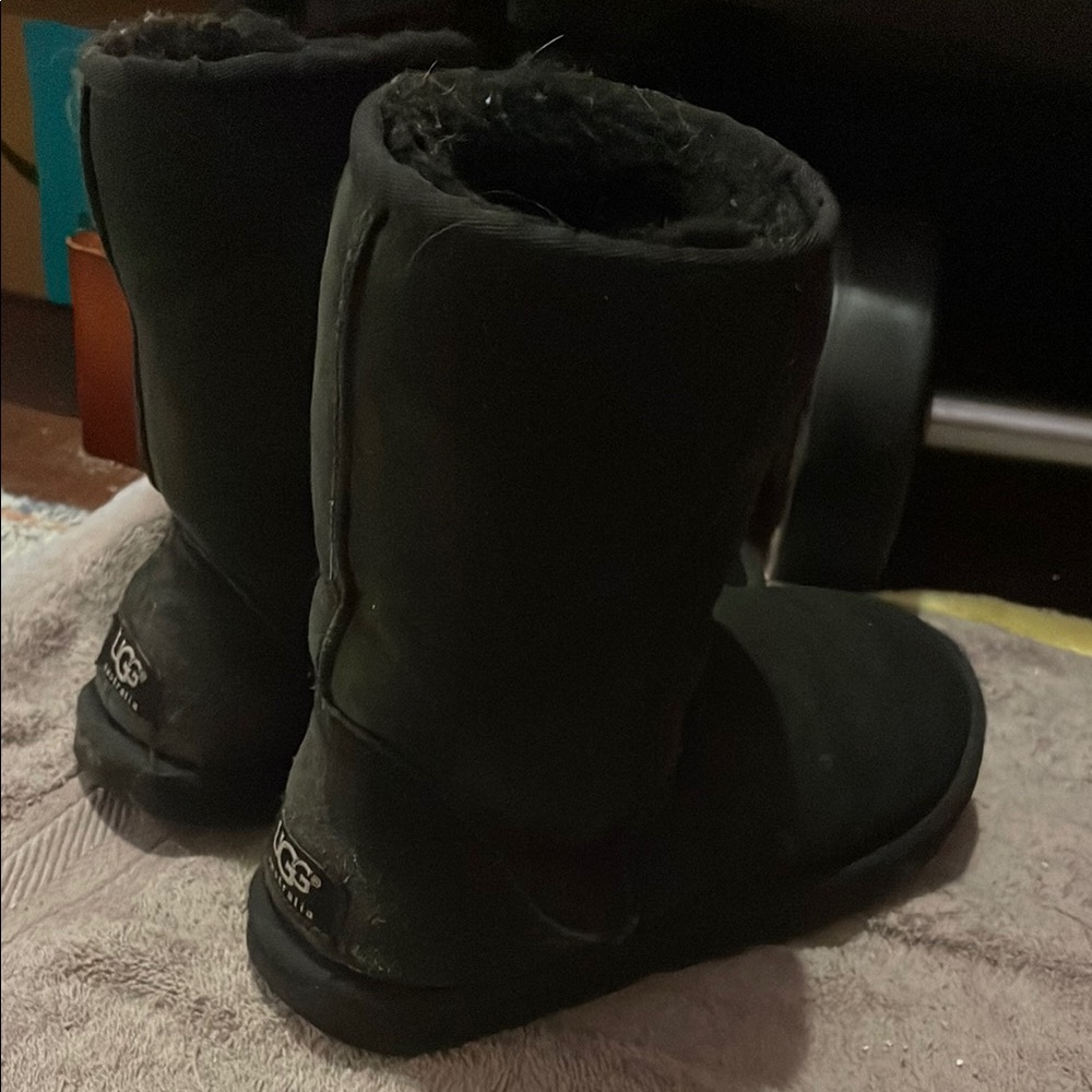 UGG Black Winter Boots Plush Suede Style
